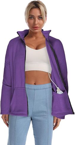 Mastectomy Shirts with Drain Pockets for Women Post Mastectomy Recovery Must Haves After Breast Surgery Zip Fleece Clothing in Kuwait