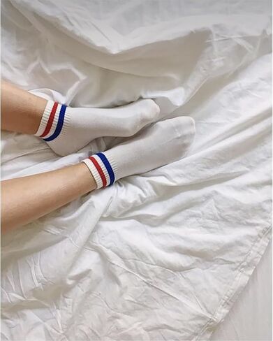 Novelty Socks For Women - Striped Retro Mini Crew Sporty Calf Casual Cotton Ankle Socks in Kuwait