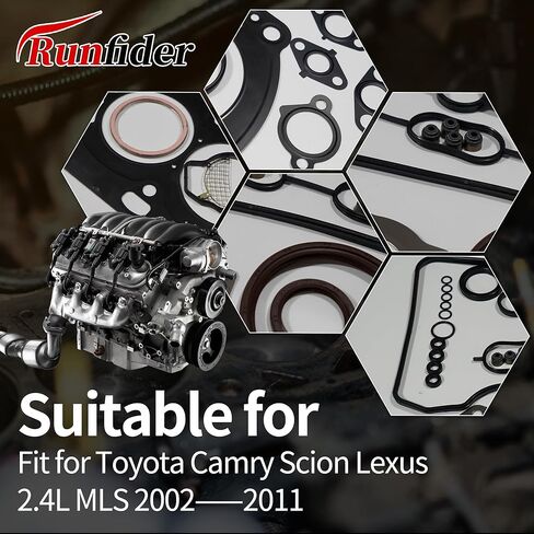 مجموعة حشيات رأس المحرك الجديدة مناسبة لسيارة Toyota Camry Scion Lexus 2.4L MLS 2002-2011 مجموعة حشيات الرأس 2AZFE Hybrid 2AZFXE استبدال #11115-28010، 11115-28011 in Kuwait