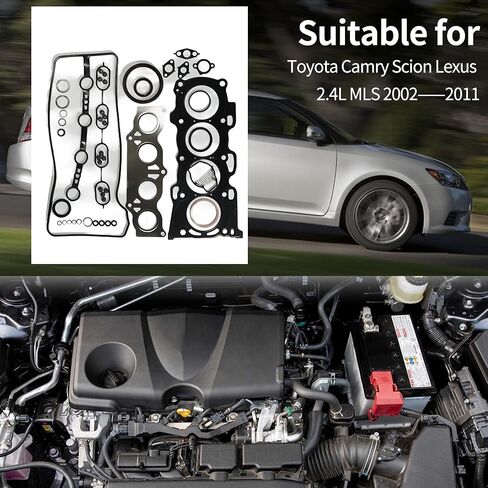 مجموعة حشيات رأس المحرك الجديدة مناسبة لسيارة Toyota Camry Scion Lexus 2.4L MLS 2002-2011 مجموعة حشيات الرأس 2AZFE Hybrid 2AZFXE استبدال #11115-28010، 11115-28011 in Kuwait