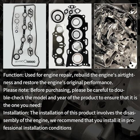 مجموعة حشيات رأس المحرك الجديدة مناسبة لسيارة Toyota Camry Scion Lexus 2.4L MLS 2002-2011 مجموعة حشيات الرأس 2AZFE Hybrid 2AZFXE استبدال #11115-28010، 11115-28011 in Kuwait