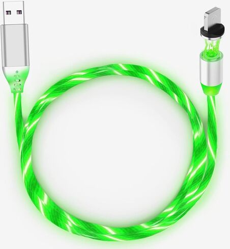 كابل إضاءة عالمي Statik GloBright - شاحن شحن ذكي مغناطيسي سريع مع جديلة نايلون متينة - يضيء في الظلام (أحمر) in Kuwait