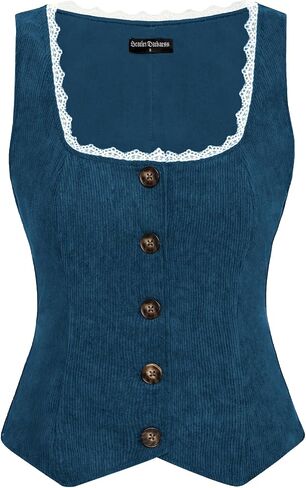 Scarlet Darkness Women Renaissance Corset Vintage Button Down Corduroy Pirate Waistcoat Vest in Saudi Arabia