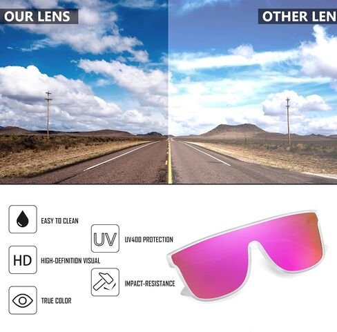 FEISEDY Men Women Polarized Sunglasses, Flat Top Trendy Oversized Square Shades UV400 B4141 in Kuwait