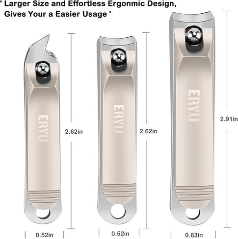 Nail Clippers Set (5Pcs), Stainless Steel Fingernail Clippers for Men & Women, with Leather Portable Travel Case, Professional Fingernail & Toenail Clippers for Thick Nails - Dad & Mom Gifts in Saudi Arabia
