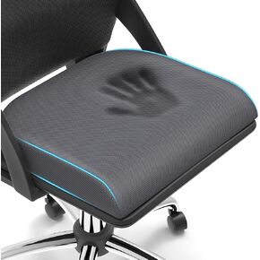 Large Seat Cushion, Memory Foam Cushion for Long Sitting Hours on Office Chair, Home & Car, Non-Slip Chair Pad for Relieving Back & Sciatica & Hip & Coccyx Pain (Blue)