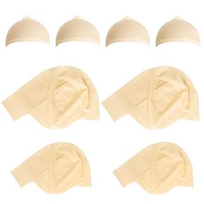 8 Piece Bald Caps for Adults - Latex Bald Cap with Head Wig Cap Costume Accessory for Halloween,Theme Party