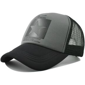 Multi-Color Couple Baseball Cap Hip-Hop Hollow Hat Men's and Women's Five-Pointed Star Mesh Hat Sun Visor Hat
