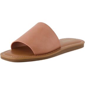 CUSHIONAIRE Women's Spicy slide Sandal with Memory Foam, Tan 9