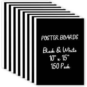 Spakon 150 Packs Poster Board Bulk Poster Paper 15''x 10" Poster Board for School Supplies Craft Arts Project Display(Colorful)
