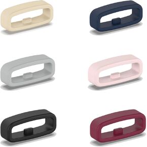 6-Pack Fastener Rings Compatible with Fitbit Versa 4/Versa 3/Versa 2/Versa/Sense/Sense 2/Versa Lite/Versa SE Band Keeper, Silicone Replacement Watch Band Loop/Holder/Retainer for Fitbit Versa Accessories