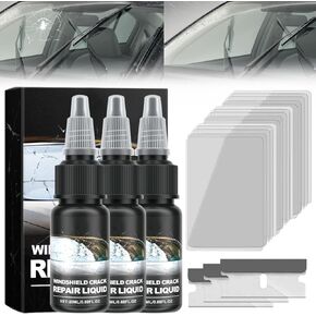 Windshield Crack Repair Kit, Cracks Gone Glass Repair Kit, Windshield Crack Repair Fluid, Glass Repair Fluid for Fixing Chips and Star Shaped Crack（3PCS）