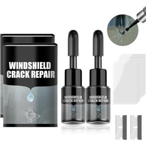 2pcs Car Windshield Crack Repair Kit, 2024 Upgraded Windshield Repair Kit Cracks Gone Glass Kit, Multifunctional Automotive Windscreen Tool Glass Repair Kit Windshield for Car Truck Bus