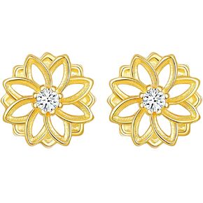 أقراط من الفضة الإسترلينية عيار 925، أقراط من BORUO Lotus Flower Yoga مقاومة للتلطيخ
