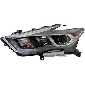 TRQ Left Headlight Assembly Compatible with 2016-2018 Nissan Maxima