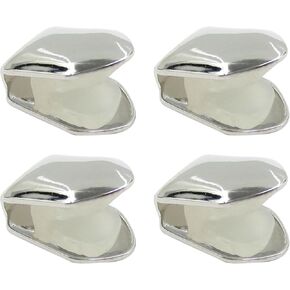 4 Pcs Grillz Gold Tooth Cap,18K Gold Silver Plated Grillz,Hip Hop Teeth Accessories,Plain Single Tooth Cap for Teeth Mouth,Realistic Fake Teeth Grills for Party,Open Face Front Tooth Caps