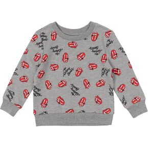 Rolling Stones Girls French Terry Pullover Sweatshirt Toddler to Big Kid