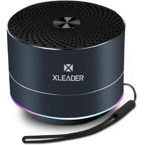 XLEADER, Upgraded, Small Bluetooth Speaker, IPX7 Waterproof Portable Wireless Speaker with Custom Bass Radiator, RGB Light, Mini Shower Speaker for iPhone ipad, Gifts for Girls Women Teen, Rose Gold