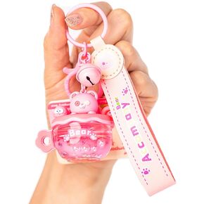 YOU WIZV Cute Keychain, Kawaii Backpack Liquid Floating Anime Bunny Keychain for Girls, Women, Daughters, Sister