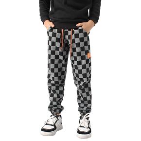Boys Plaid Thin Sweatpants Kids New Sports Leisure Active Pants 5-13 Years