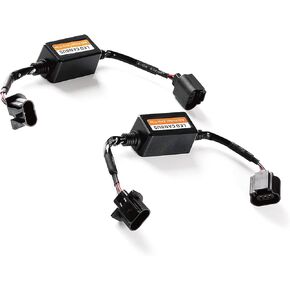 2 PCS H13/9008 Car Led Light Decoder, IP67 Waterproof Anti-Flicker Radio Audio Led Pulse Signal Propagation Filter Fault Decoder Capacitor, Plug Play Wiring-Free Accessory for Cars (Black)