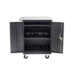 Pearington 32 Device Mobile Charging and Storage Cart for iPads, Chromebooks and Laptop Computers, Up to 13-inch Screen Size, Surge Protection, Front & Back Access Locking Cabinet
