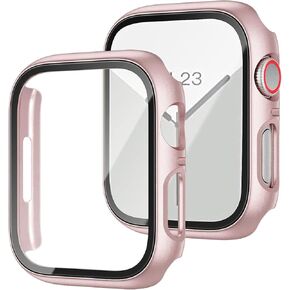 Gaostone for Apple Watch Series 9 Series 8 Series 7 41mm Screen Protector Case,Hard PC, Scratchproof, Anti-Bubble Protective Cover for iWatch 9/8/7, Orange (2 PCS)