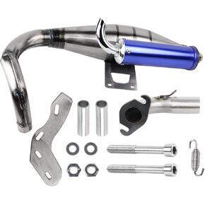 FLYPIG Exhaust W/Expansion Chamber For Honda AF18 AF24 AF27 AF28 AF30Dio Exhaust System Muffler Pipe Elite Sym 50（Dio SA50 SR50 SK50 SYM DD50 Arnada 50 Dio 50 DD50 Jolie 50 ）