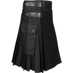 Scottish Designer Men 's Black Utility Kilt