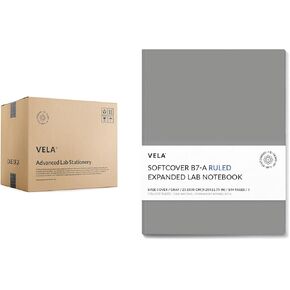 Vela Sciences B7-B Expanded Softcover Lab Notebook, 9.25 x 11.75 in (23.5 x 30 cm), 144 Pages, Permanent Bound, 70lb Heavyweight Paper (1-Pack, Grid)
