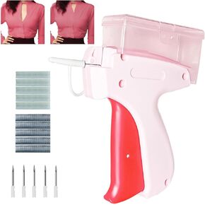Mini Stitch Gun for Clothes，Fine Stitch Gun for Clothes，Quick Stitch Sewing Gun,Tagging Gun with Storage Box for Quick Sewing, Quilting, Hemming, Contains 6 Needles, 1000 Black White Fasteners.