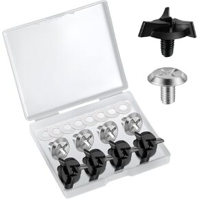 8pcs Motorcycle Helmet Screws, Helmet Visor Screws with 8pcs Rubber Washers Motorcycle Helmet Accessories (Black, Silver)