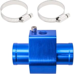 1 PC Car Water Temperature Gauge Joint Pipe, SW26 Water Temperature Three-Way Radiator Hose Sensor Adapter, Auto Replacement Modification Accessories, Suitable for Most Car Models (Blue)
