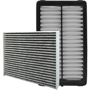 Cabin Filter and Engine Filter Fit for Tucson Santa Fe Sorento Sonata Santa Cruz Sportage K5 Replace 97133L1000 28113L1000
