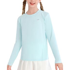 Rash Guard for Girls Swim Shirt Long Sleeve Swimsuit Girl Upf50+ UV Protection Teen Sun Shirt Rashguard Top