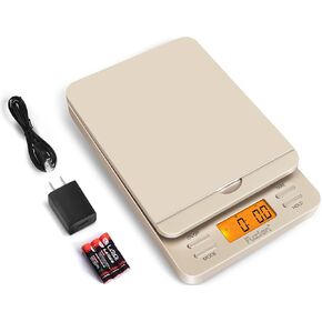 Fuzion Shipping Scale, Accurate Digital Postal Scale 86 lb/0.1 oz with Hold and Tare Function, Postage Scale for Packages and Mailing, LCD Display, Battery and AC Adapter