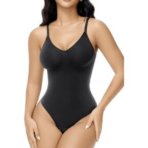 Shapewear Tummy Control Bodysuit for Women Seamless Body Shaper Sculpting Snatched Waist Trainer Thong Body Suit