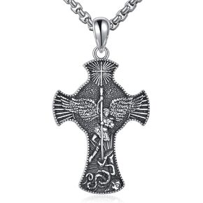 YONFQE سانت جوزيف قلادة من الفضة الاسترليني سانت جوزيف قلادة سانت جوزيف وسام المجوهرات هدية للرجال الأولاد in Kuwait