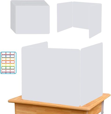 EARTHSON 24 Pcs Privacy Folders for Students, Privacy Dividers for Classroom, Study Carrel Desks Privacy Boards, Cardboard Privacy Shields Folder for School Teachers Home, Black in Saudi Arabia