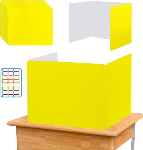 EARTHSON 24 Pcs Privacy Folders for Students, Privacy Dividers for Classroom, Study Carrel Desks Privacy Boards, Cardboard Privacy Shields Folder for School Teachers Home, Black in Saudi Arabia