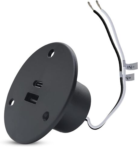 مقبس شاحن USB Facon 12V RV، QC3.0 شاحن سريع USB من النوع A + النوع C PD 18W، منفذ شحن USB RV مثبت على الحائط، لمنزل متنقل RV Trailer Camper Boat Marine (أسود) in Kuwait