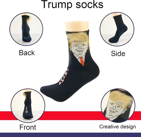 Trump 2024 Hat with Hair and Funny Trump Unisex Socks Combo, Wig Cap Embroidery Adjustable, Perfect Trump Merchandise Gift-Great for Election Day and Independence Day Red in Saudi Arabia