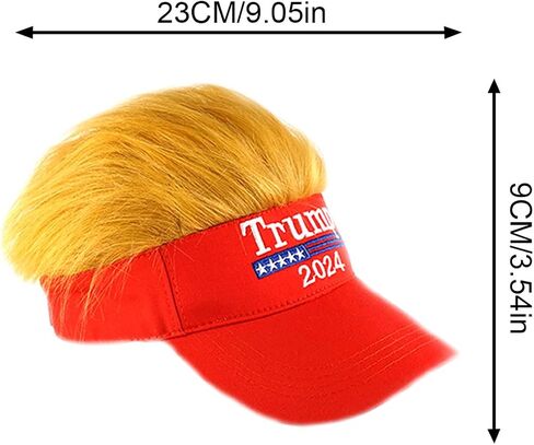 Trump 2024 Hat with Hair and Funny Trump Unisex Socks Combo, Wig Cap Embroidery Adjustable, Perfect Trump Merchandise Gift-Great for Election Day and Independence Day Red in Saudi Arabia