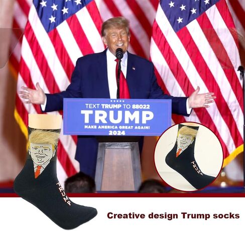 Trump 2024 Hat with Hair and Funny Trump Unisex Socks Combo, Wig Cap Embroidery Adjustable, Perfect Trump Merchandise Gift-Great for Election Day and Independence Day Red in Saudi Arabia