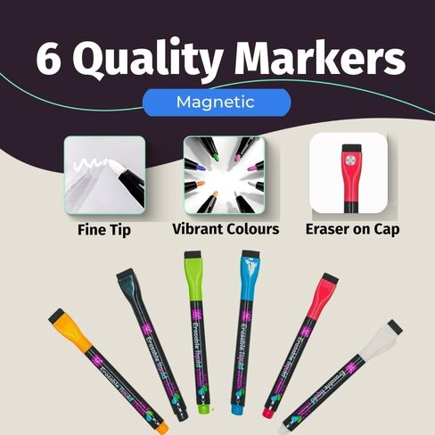 11" x 14" Menu Board for Kitchen | 8 Markers and Fridge Guards Included | Acrylic Calendar for Fridge | Weekly Meal Planner for Fridge | Clear White Board for Fridge | Weekly Dry Erase Board in Saudi Arabia