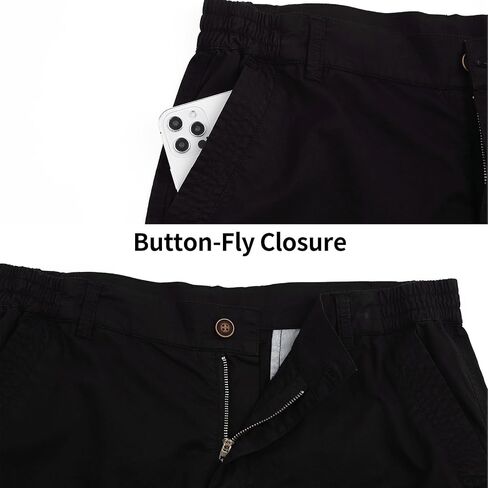 Men's 10'' Stretch Cargo Shorts Relaxed Fit Elastic Waist Hiking Work Shorts with Pockets in Saudi Arabia