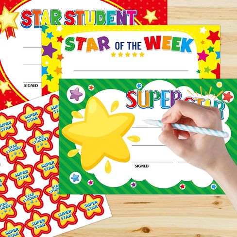 Star Student Certificates of Award 40Pcs Recognition Rewards You’re a Star Awards for Teachers Achievement Classroom School Supplies in Kuwait