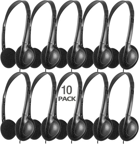 CN-Outlet Bulk Headphones for Classroom Kids Multi Colored 50 Pack, Wholesale Over Ear Student Head Phones Perfect for Schools, Libraries, Computer Lab, Testing Centers, Museums, Hotels in Kuwait