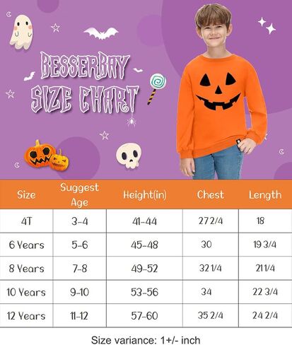 BesserBay Halloween Kids Long Sleeve Sweatshirt 4-12 Years in Saudi Arabia