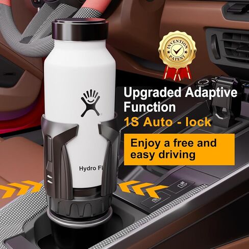 Car Cup Holder Expander, Automatic Large Water Bottles Holder for Yeti, Hydro Flask, Nalgene, Stanley, Owala 28/32/45/50 oz Travel Tumbler & Coffee Mug, Adjustable Arms & Base Insert Cars Accessories in Kuwait